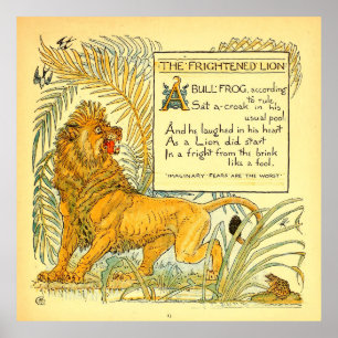 De angstige leeuw Walter Crane publiek domein, Poster