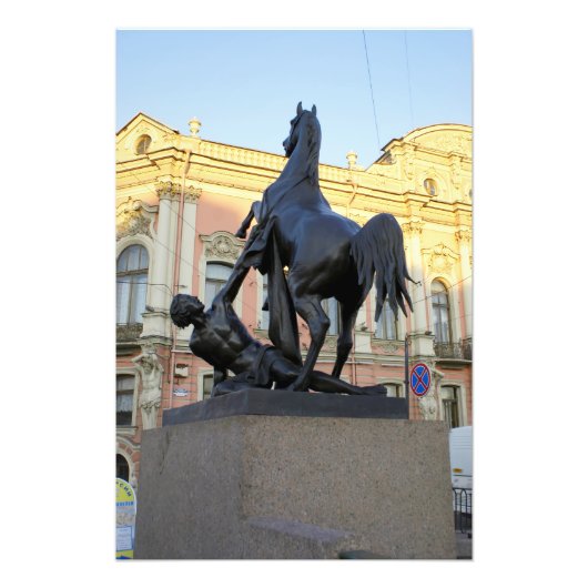 De Anichkov-brug in Sint-Petersburg Foto Afdruk (Voorkant)
