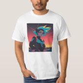 De anime karakter kijkt naar je met oordeel... t-shirt (Voorkant)