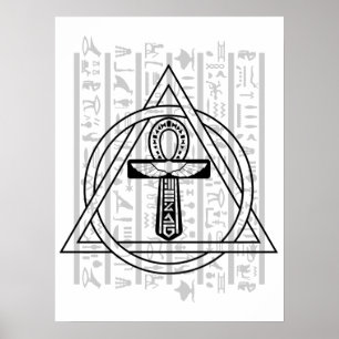 De Ankh - Egyptische Hieroglyphs Poster