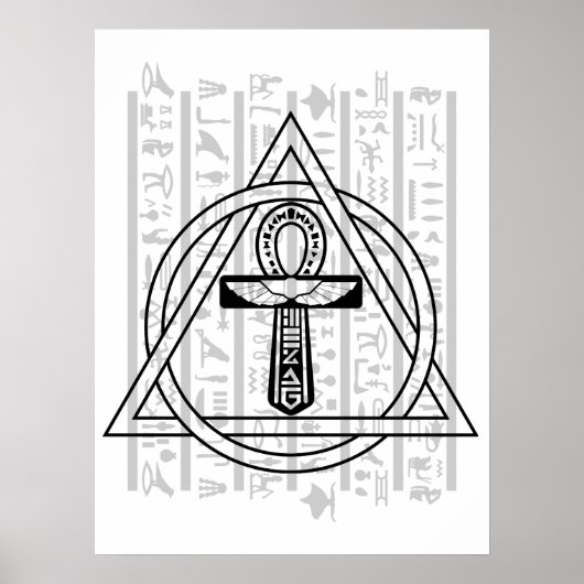 De Ankh - Egyptische Hieroglyphs Poster (Voorkant)