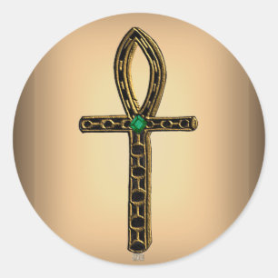 De Ankh (goud) Ronde Sticker