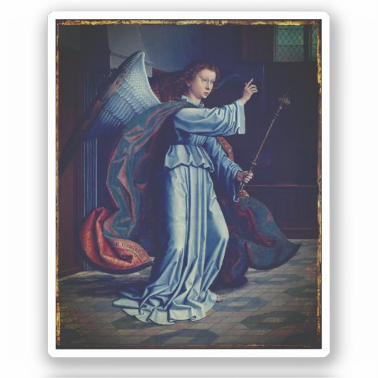 De annunciatie - door Gerard David, 1506 Sticker (Voorkant)