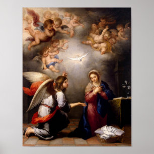De annunciatie door Murillo (detail) Poster