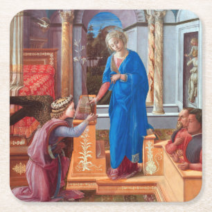 De annunciatie, Filippo Lippi, 1440 Kartonnen Onderzetters