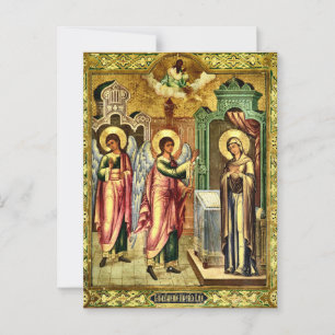 De annunciatie Orthodoxe christelijke icoon Briefkaart