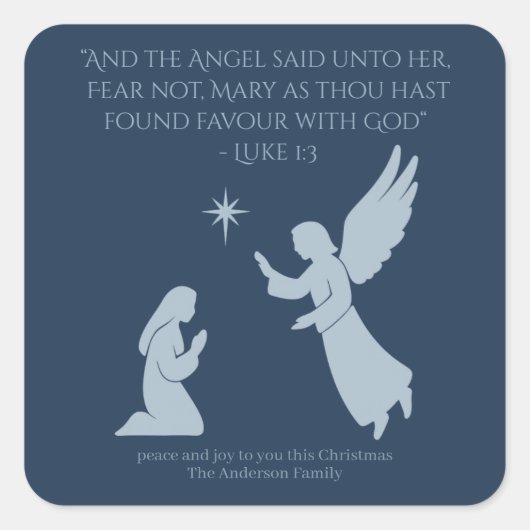 De Annunciatie Sticker – Engel Gabriël en Maria (Voorkant)