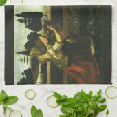 De annunciatie van Leonardo da Vinci Theedoek (Gevouwen)