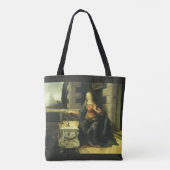 De annunciatie van Leonardo da Vinci Tote Bag (Achterkant)