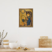 De Annunciation tempera en olieverf op hout Poster (Keuken)