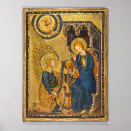 De Annunciation tempera en olieverf op hout Poster