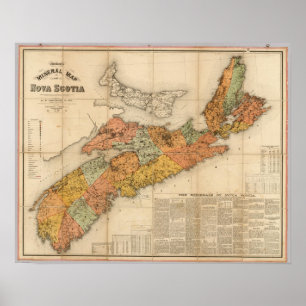 De anorganische kaart van de kerk van Nova Scotia Poster