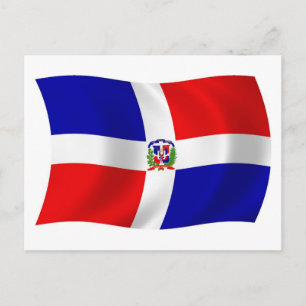 De ansichtkaart met de vlag van de Dominicaanse Re Briefkaart