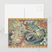  De ansichtkaart van de Kat van Kerstmis Briefkaart (Voorkant / Achterkant)