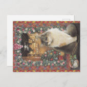 De ansichtkaart van de Kat van Kerstmis Briefkaart (Voorkant / Achterkant)