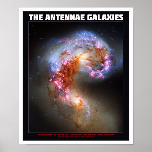 De Antennae Galaxies Poster (Voorkant)