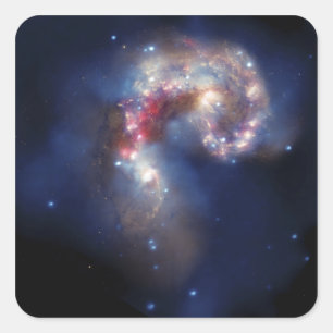 De Antennae Galaxies Vierkante Sticker
