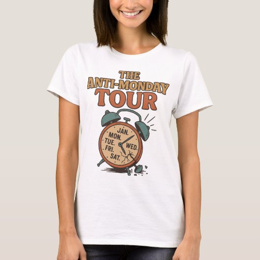 De anti-maandag tour data - Retro kalender T-shirt (Voorkant)