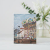 De Antiek carrousel in Honfleur, Normandië, Frankr Briefkaart (Staand voorkant)