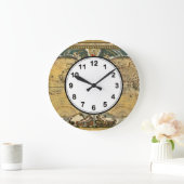 De antiek Kaart van de Wereld - Joan Blaeu - 1664 Grote Klok (Huis)