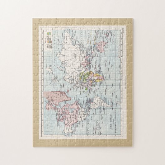 De Antiek kaart van de Wereldkolonies van 1908 Legpuzzel (Verticaal)