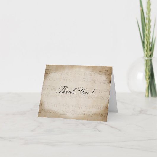 De antiek Muziek van het Blad dankt u kaardt Bedankkaart (Voorkant)