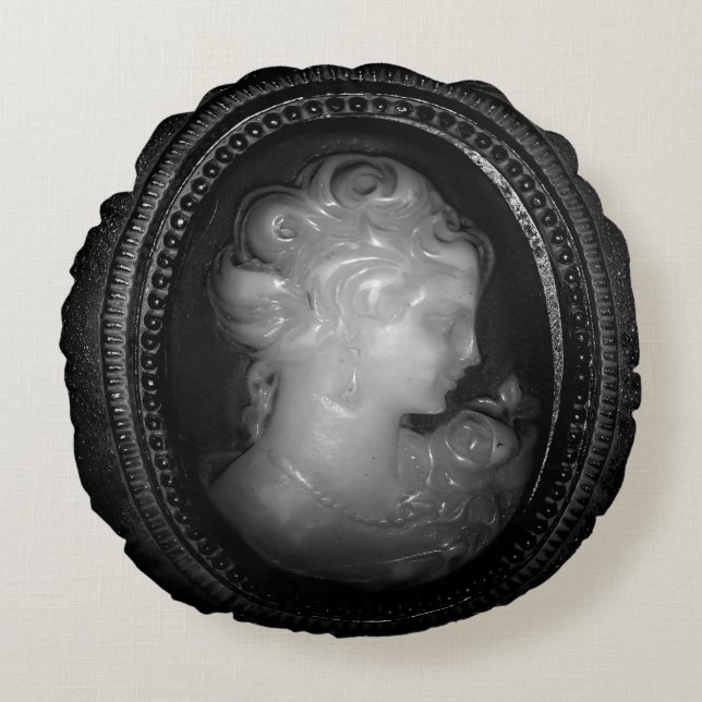 De  Antiek Retro Cameo Brooch van Elegant 1950 Rond Kussen (Voorkant)