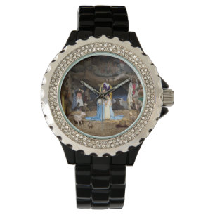 De antiek Scène van de Geboorte van Christus van Horloge