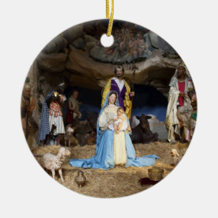 De antiek Scène van de Geboorte van Christus van Keramisch Ornament