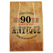 De antiek Verjaardag van de Mijlpaal negentigste Medium Cadeauzakje (Voorkant)