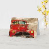 De Antiek Vrachtwagen van de auto Al Wenskaart van Kaart (Gele Bloem)