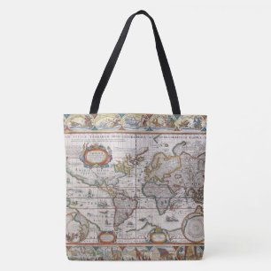 De antiek zakken van de Wereldkaart Tote Bag