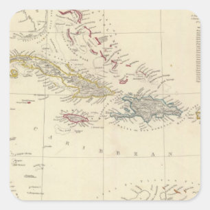 De Antillen of de West-Indische eilanden Vierkante Sticker