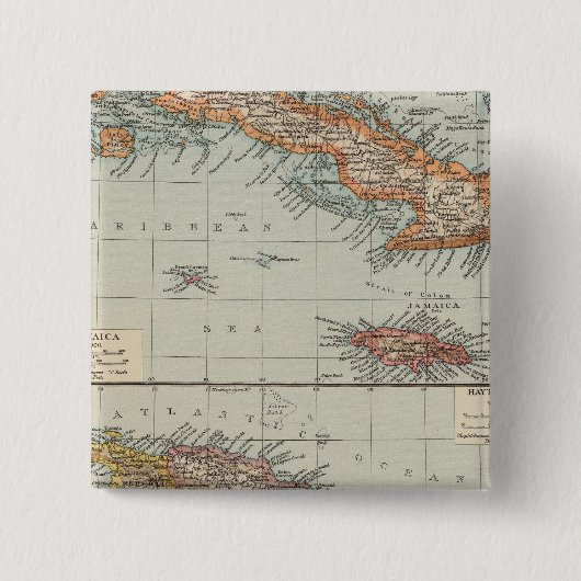 De Antillen Vierkante Button 5,1 Cm (Voorkant)