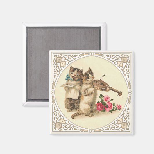 De antropomorfe musical kittens magneet (Voorkant / Achterkant)
