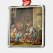 De apen op school metalen ornament (Links)