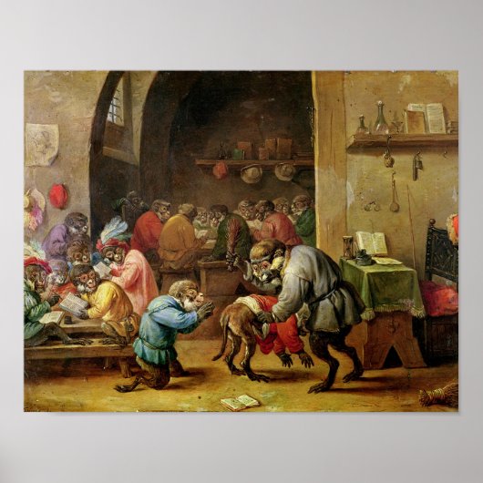 De apen op school poster (Voorkant)