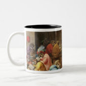 De apen op school tweekleurige koffiemok (Links)