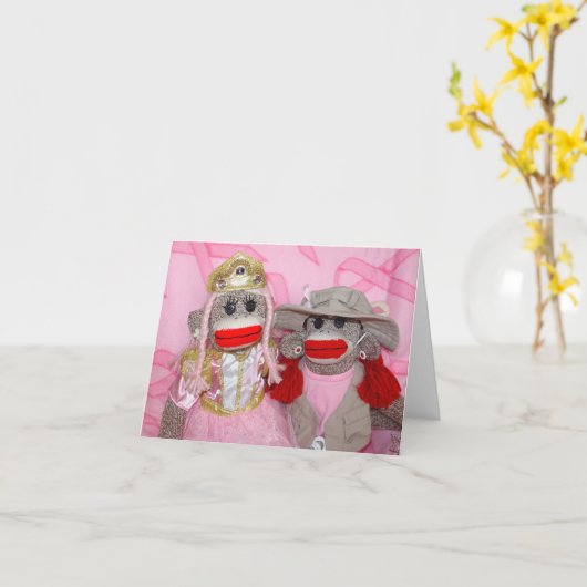 De Apen van de sok voor de Kaart van de (Gele Bloem)