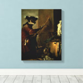 De apenschilder, 1740 (olie op canvas) canvas afdruk (Insitu (Houten vloer))