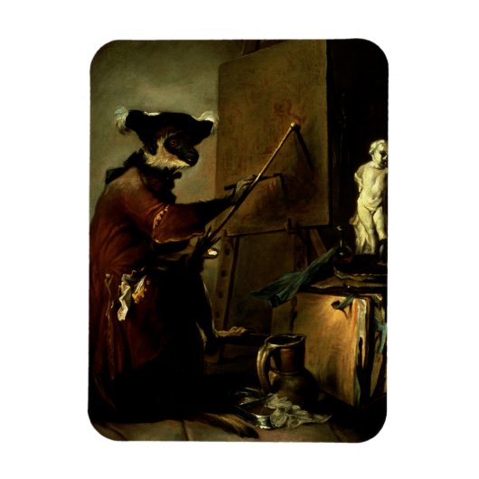 De apenschilder, 1740 (olie op canvas) magneet (Verticaal)
