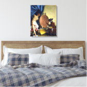 De apenschilder canvas afdruk (Insitu (Slaapkamer))
