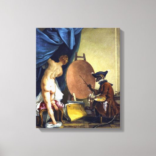 De apenschilder canvas afdruk (Voorkant)