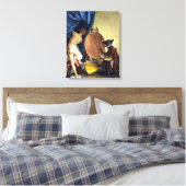 De apenschilder canvas afdruk (Insitu (Slaapkamer))