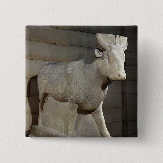 De Apis Bull uit het Serapeum, Memphis Vierkante Button 5,1 Cm (Voorkant)