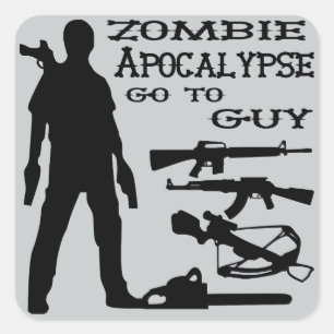 De Apocalyps van de zombie gaat naar Kerel Vierkante Sticker