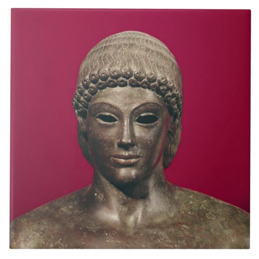De Apollo van Piombino, hoofd van het standbeeld, Tegeltje (Voorkant)
