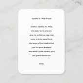 De apostel Filippus gebedsgebed Kaart Visitekaartje (Achterkant)