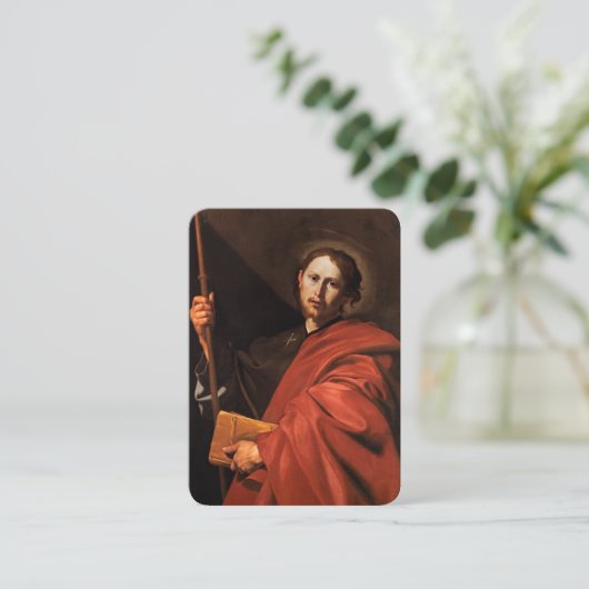 De apostel Jacobus de Grote Gebed Kaart Visitekaartje (Staand voorkant)
