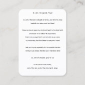 De apostel Johannes gebedsgebed Kaart Visitekaartje (Achterkant)